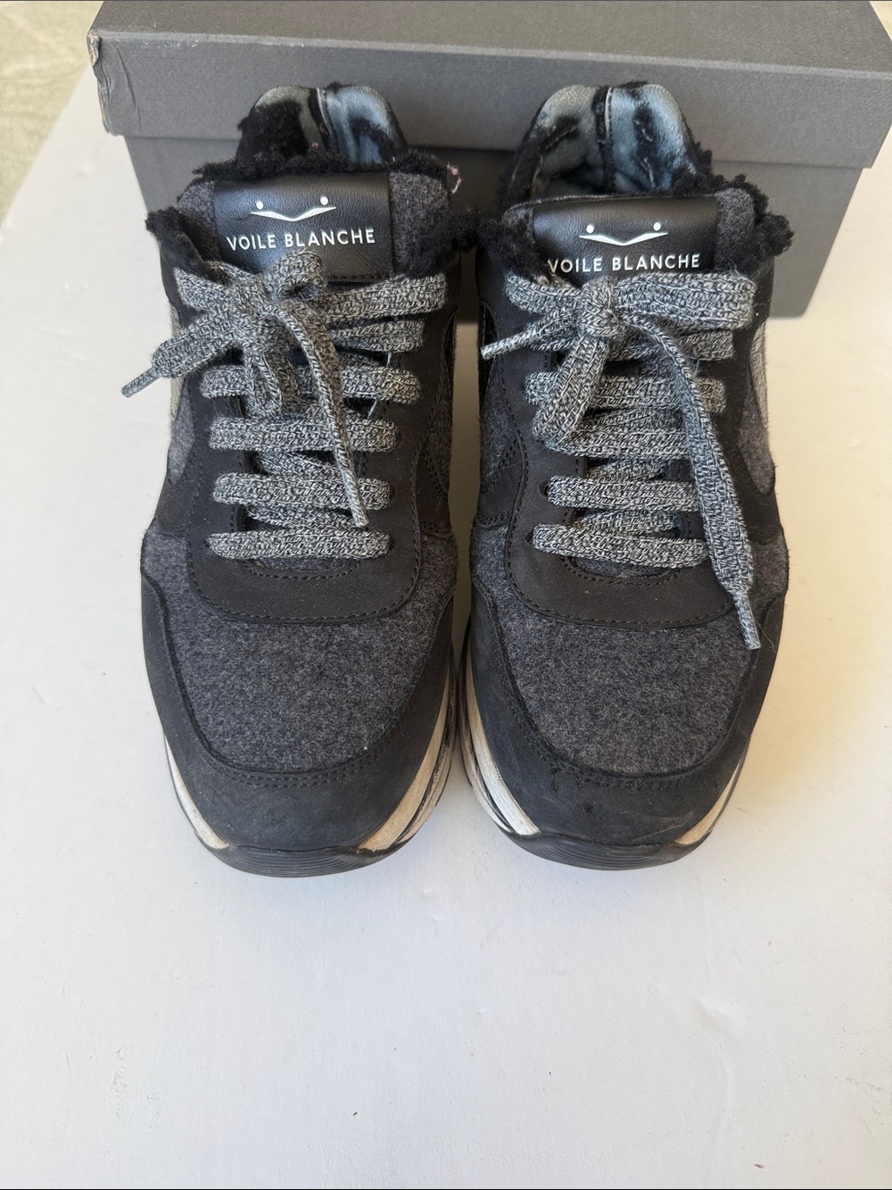 Voile Blanche Gray and Black Women's Sneakers